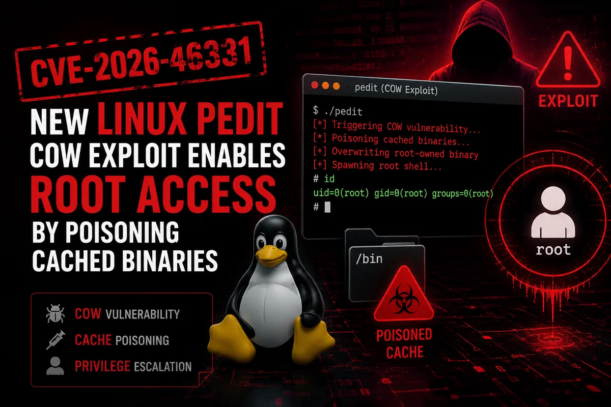 CVE-2026-46331: New Linux pedit COW Exploit Enables Root Access by Poisoning Cached Binaries
